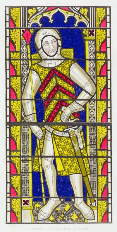 Gilbert de Clare, 3er Conde de Gloucester (1243-95), después de una vidriera de c.1340 en la Iglesia de la Abadía de Tewkesbury de Henry Shaw